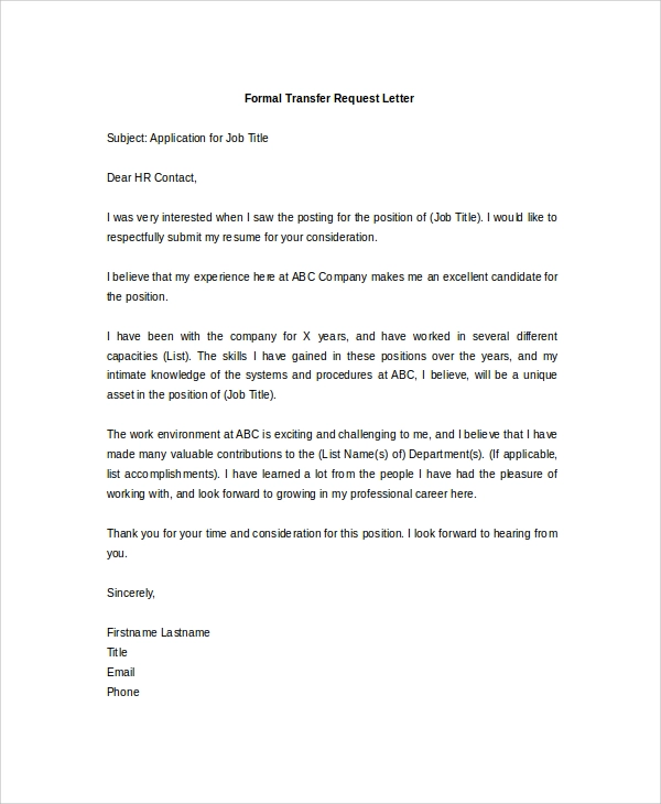 request letter sample pdf